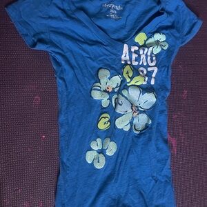 Aeropostale Kids Blue Floral Tee